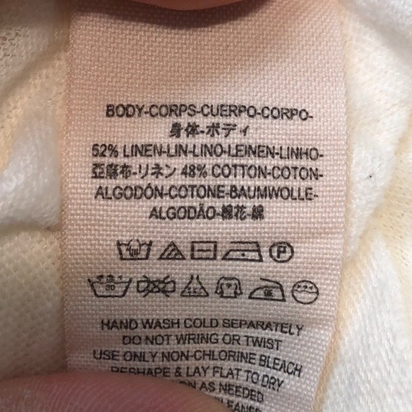 Free people linen v neck ivory color tee shirt - Picture 6 of 7